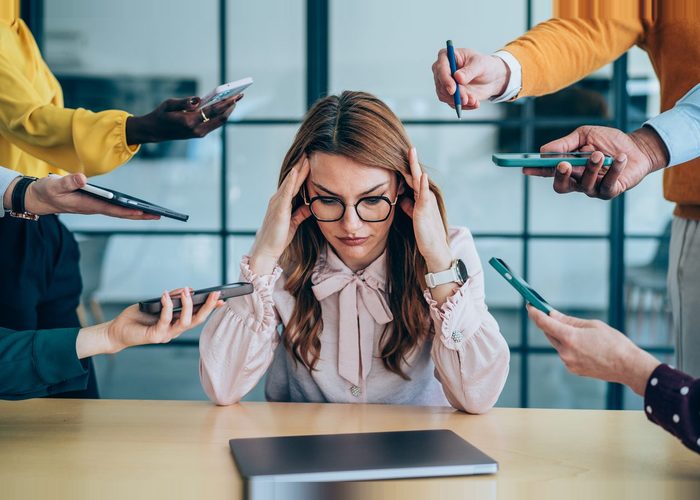 Mental burnout of excessive work.