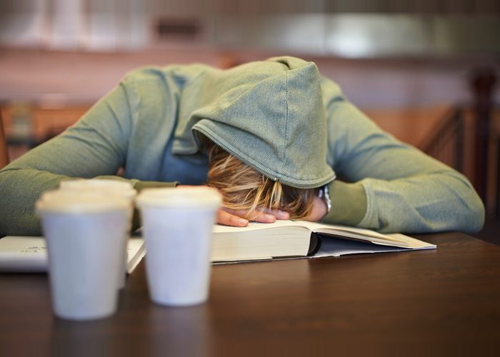 college student with academic pressure.