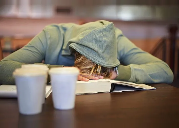 college student with academic pressure.