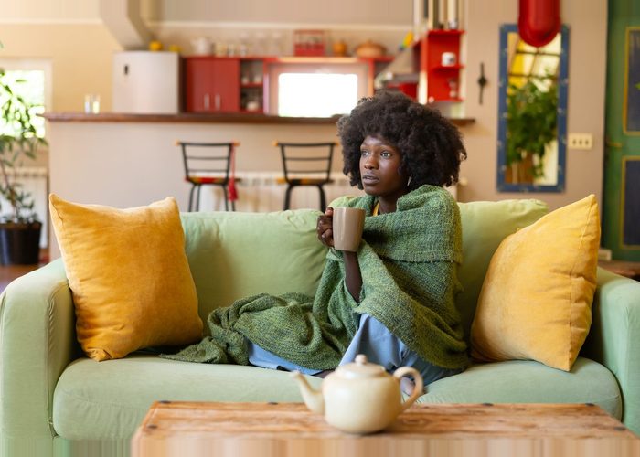 young woman with depression in the Fall.